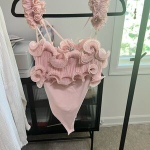 Free People Blush Ruffled Swimwear